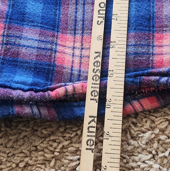 L.L. BEAN Women’s Hoodie Small Blue Pink Fleece Lined Plaid Work Barn Chore - Picture 9 of 12